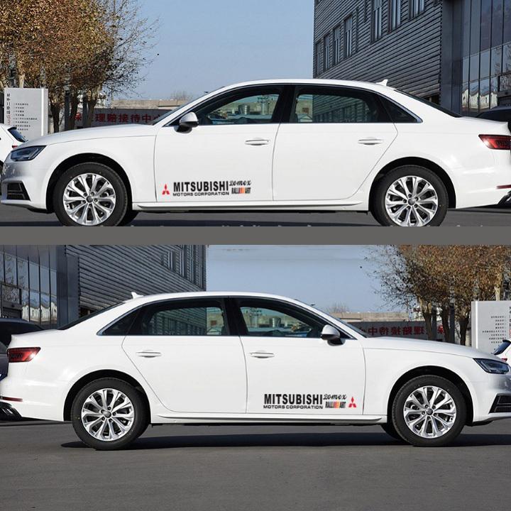 [HCM]Bộ 2 tem dán cửa xe ô tô Mitsu