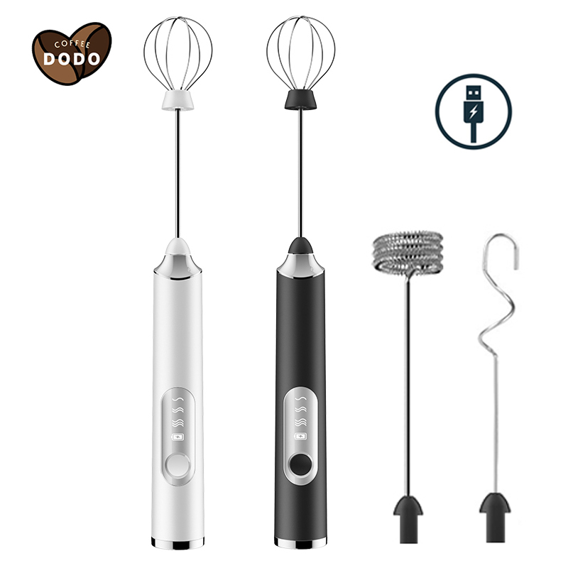 Máy tạo bọt cafe sữa tạo bọt cà phê cầm tay mini 3 tốc độ Pin sạc cao cấp Đi kèm với ba loại đầu trộn Máy đánh Trứng Cầm Máy đánh trứng cây đánh cà phê tạo bọt DODO milk frother