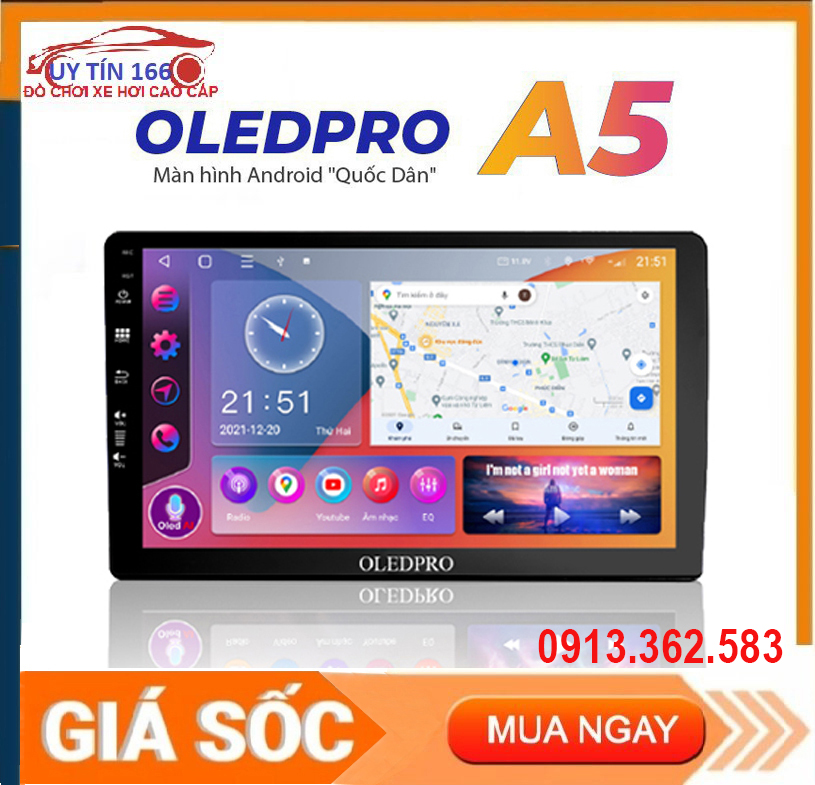 Màn hình OLEDPRO A5 lắp sim 4G android 10. cho xe FORTUNER  RAM 2G ROM 32G IPS CHỐNG CHÓI KÍNH CƯỜNG LỰC 2.5 D RA LỆNH GIỌNG NÓI CHỈ ĐƯỜNG VIETMAP sang trọng nổi bật đang làm mưa làm gió trên thị trường hiện nay