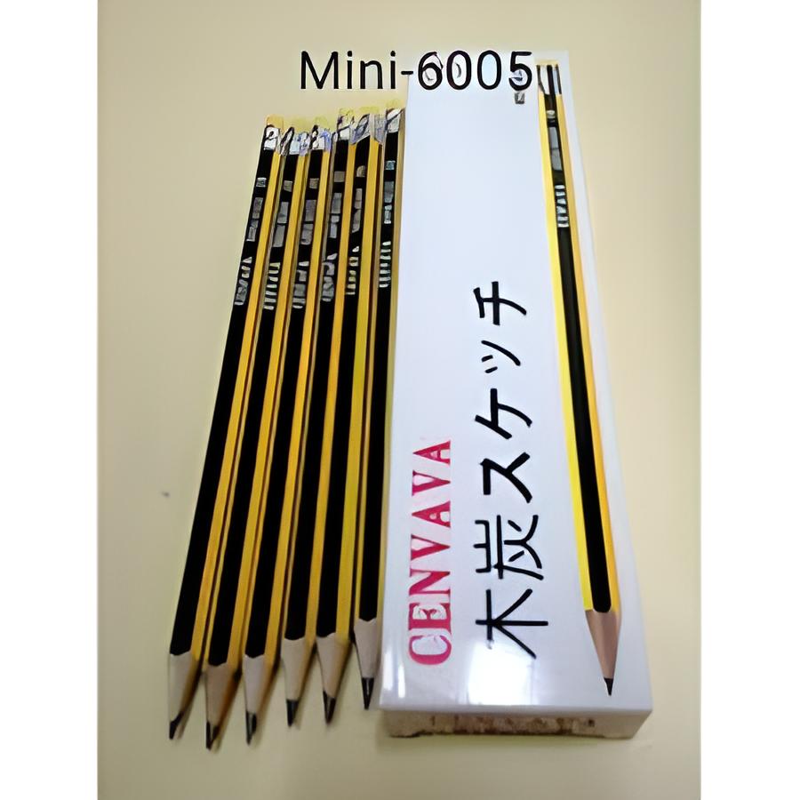 Hộp bút chì 2b sọc vàng cenvava mini-6004/ 6005