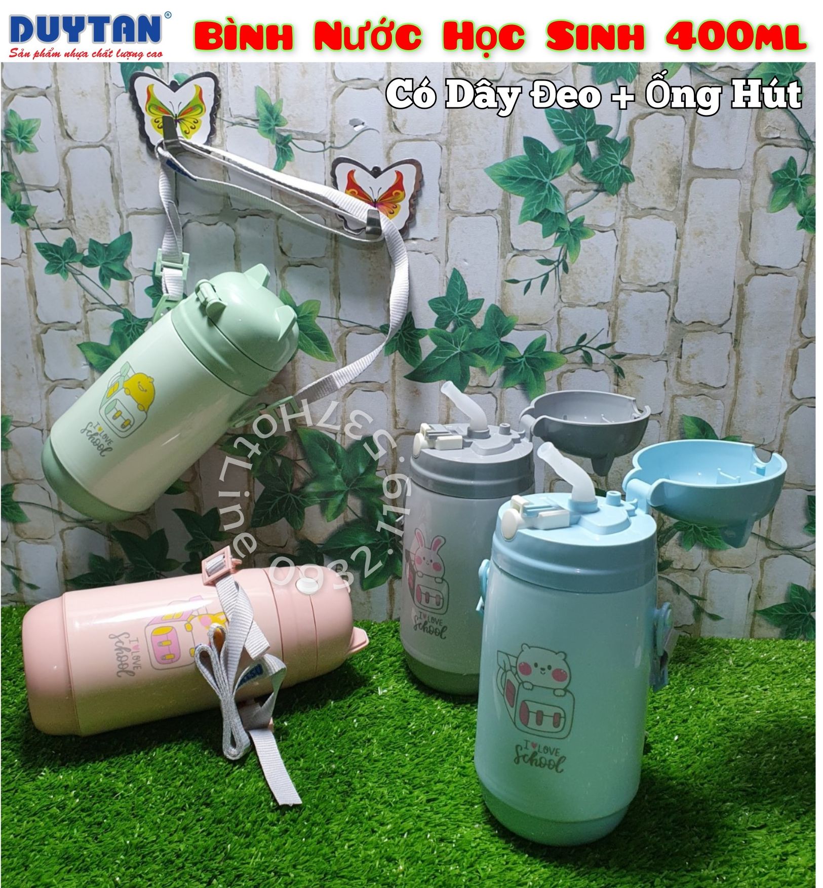 ( Duy Tân Plastic ) Bình nước học sinh Matsu Có Ống Hút ,Bình nước cho bé đi học Nhựa Duy Tân