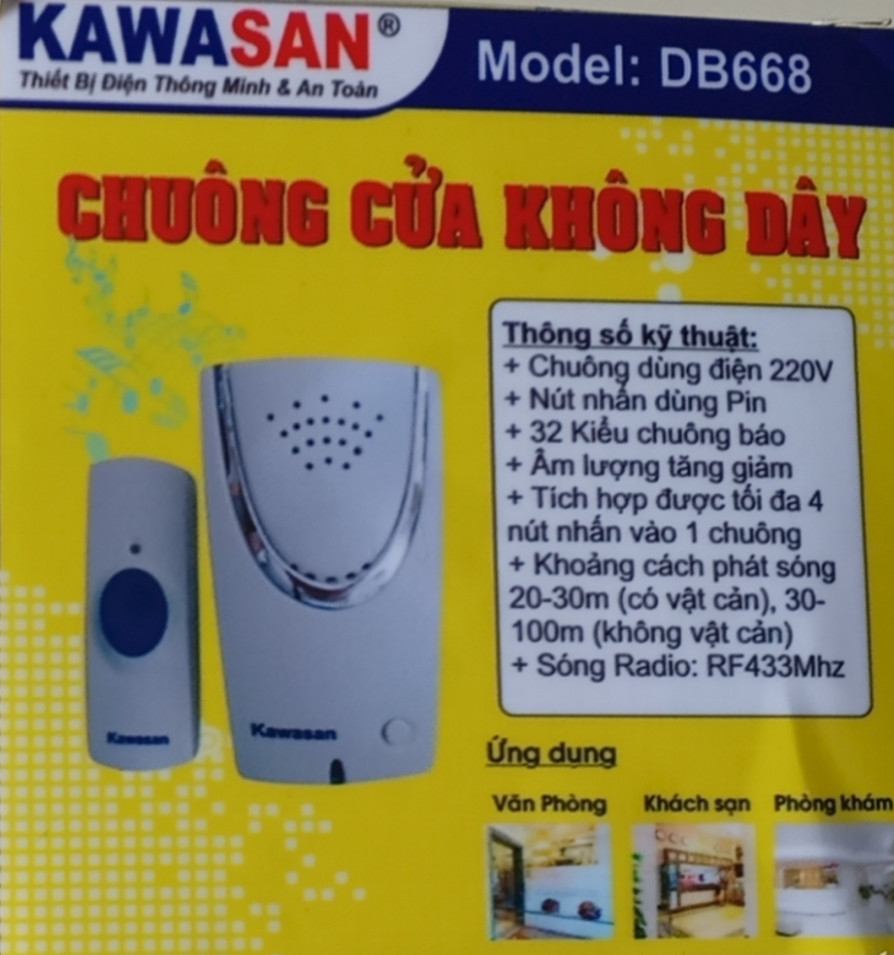 CHUÔNG CỬA KHÔNG DÂY DB668
