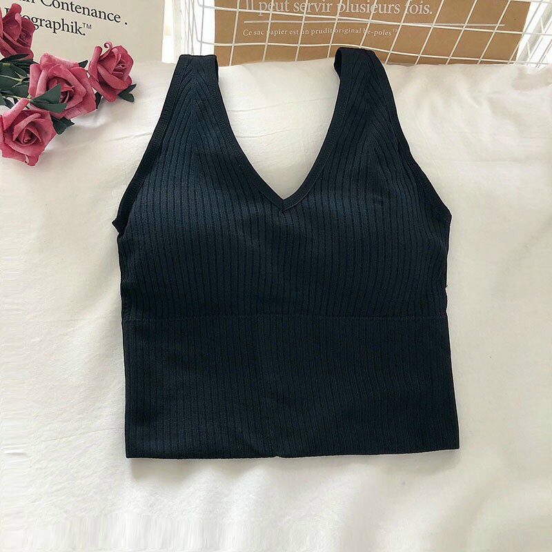 Áo bra tăm dây bản to- Áo croptop siêu tiện cho mùa hè