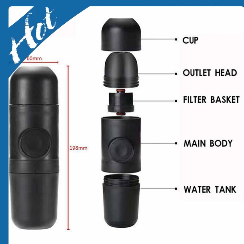 Máy pha cà phê Espresso cầm tay Máy pha cà phê Mini Cắm trại Du lịch Mini 1-Cup