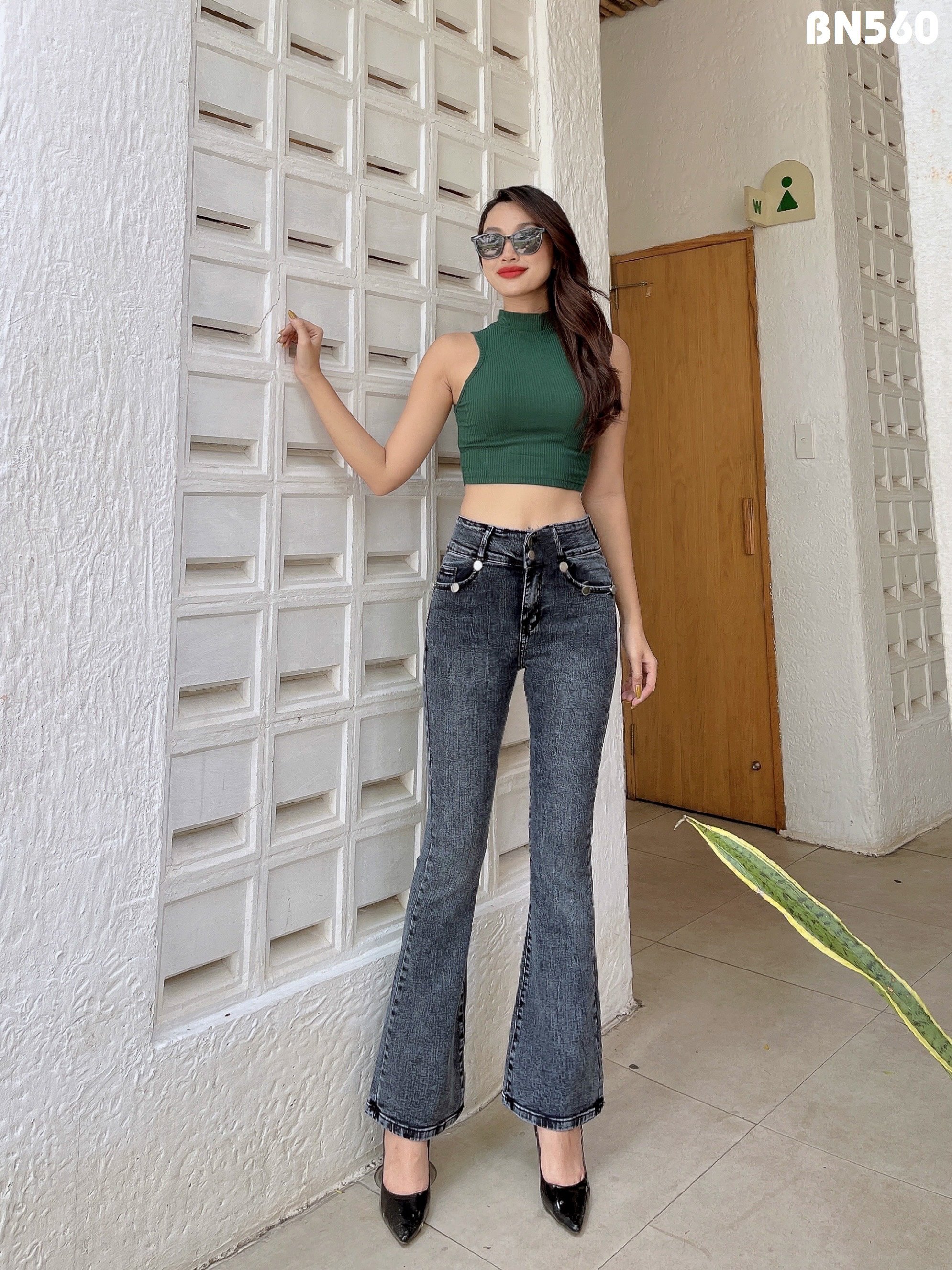 Quần jeans nữ, quần bò nữ ống loe siêu đẹp