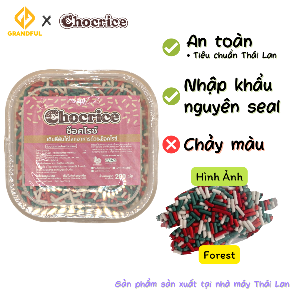 Cốm Màu CHOCRICE 200g Trang Trí Bánh Bakery