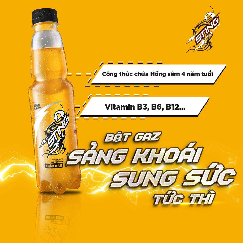 [Siêu thị WinMart] - Nước tăng lực nhân sâm Sting chai 330ml