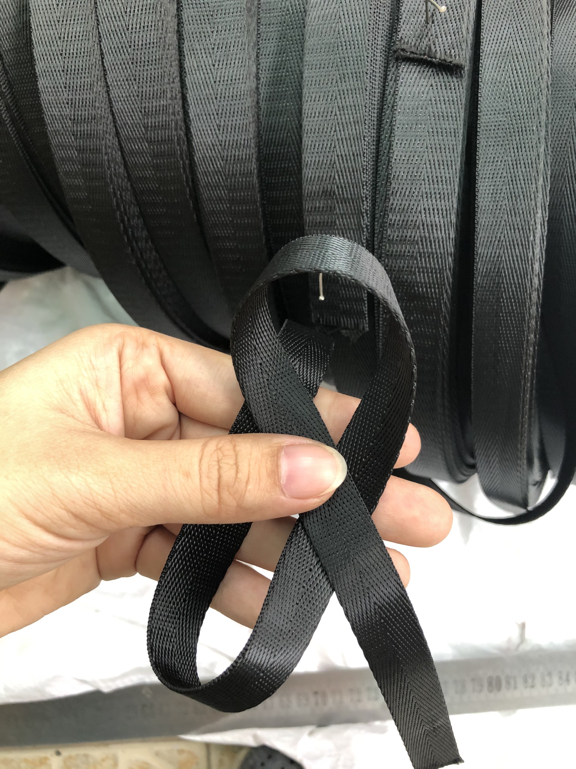 Black Straps of Various Sizes for Making Bags