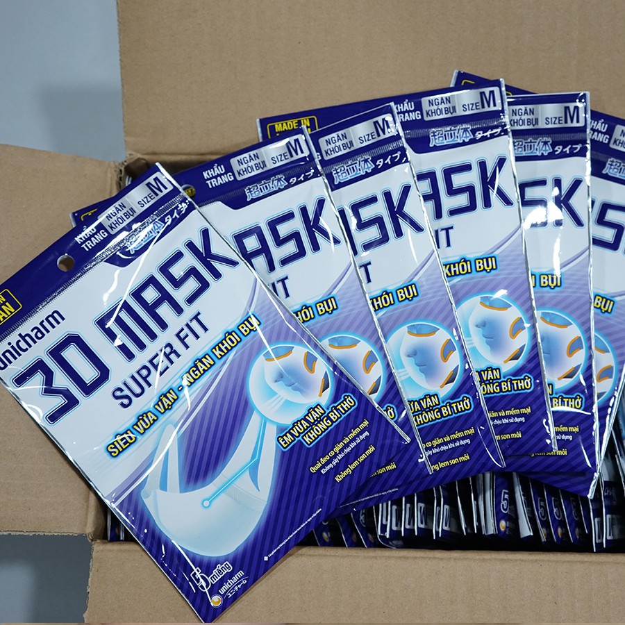 Combo 10 gói khẩu trang 3D Mask Super Fit[NGĂN KHÓI BỤI] (1 gói 5 cái)