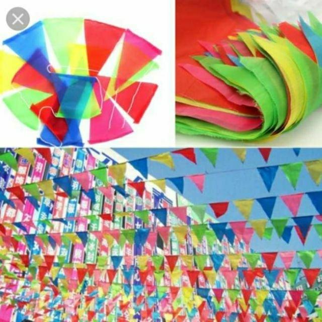 SỈ 10 dây (100m) cờ đuôi nheo, cờ dây tam giác đẹp ( 1 túi 10 dây )