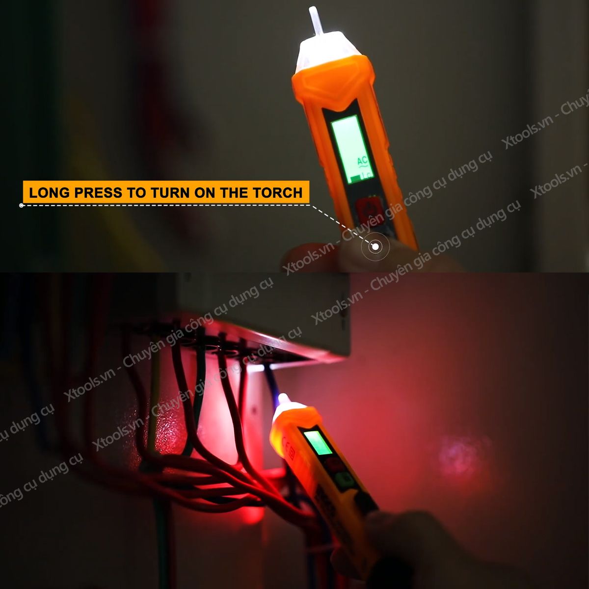 Đầu dò điện áp AC đa năng cao cấp không tiếp xúc dòng điện INGCO VD10002 bút thử điện kỹ thuật số đa năng 1000v