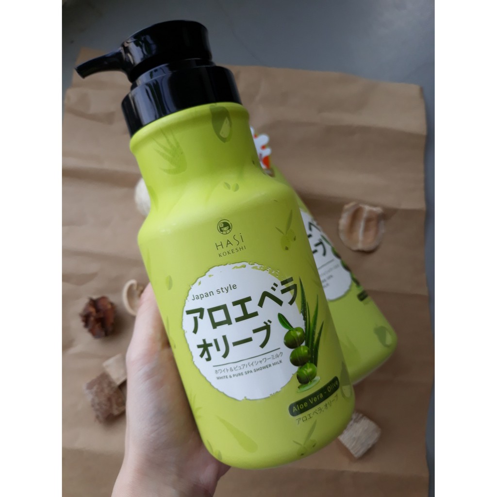Aloe Vera & Hasi Oder body wash moisturizing shower gel/Hasi cow milk shower gel Japan skin white 950ml - 600ml