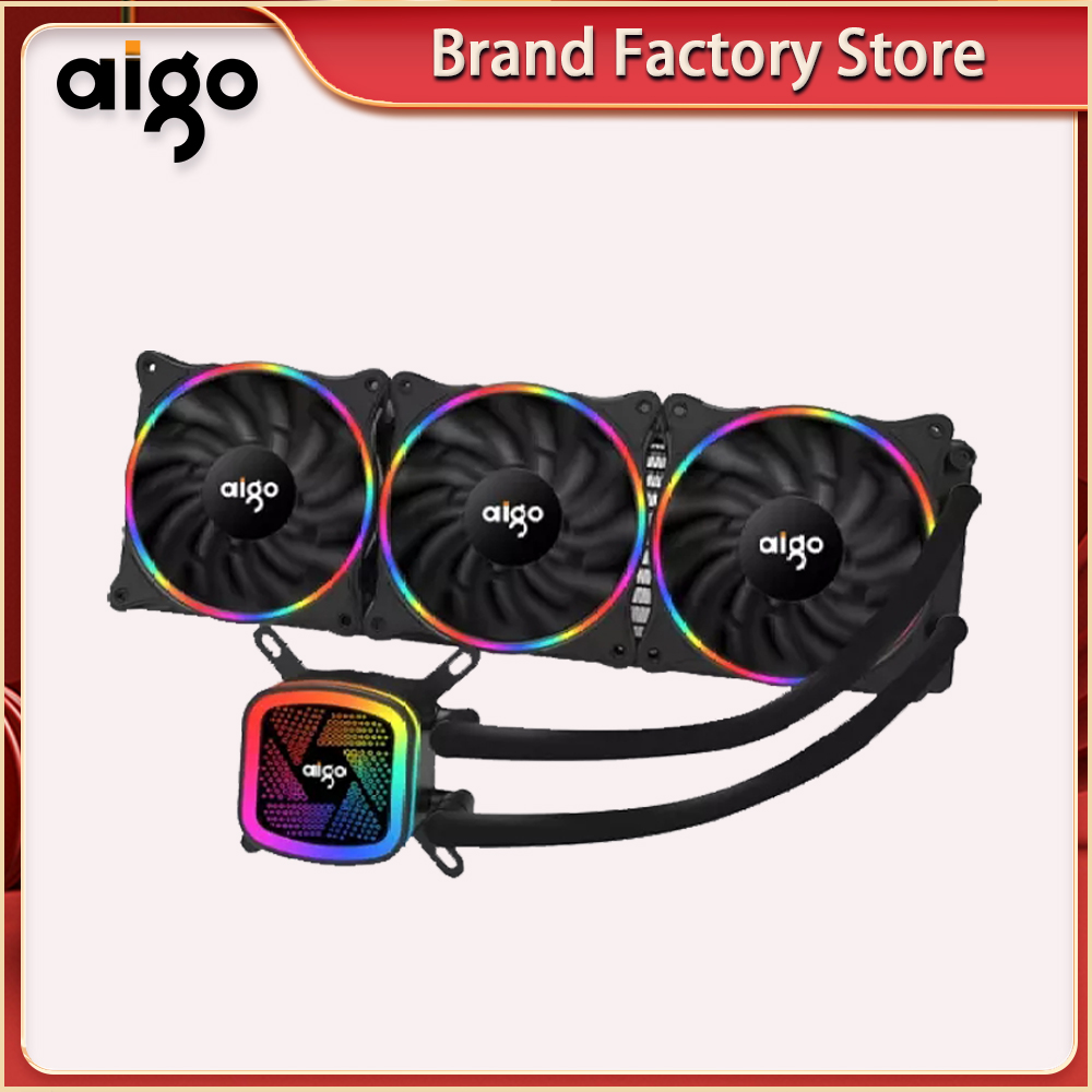 Aigo V120 240 360 Cpu Rgb Water cooler fans 4 Pin PwmDesktop PC case fans