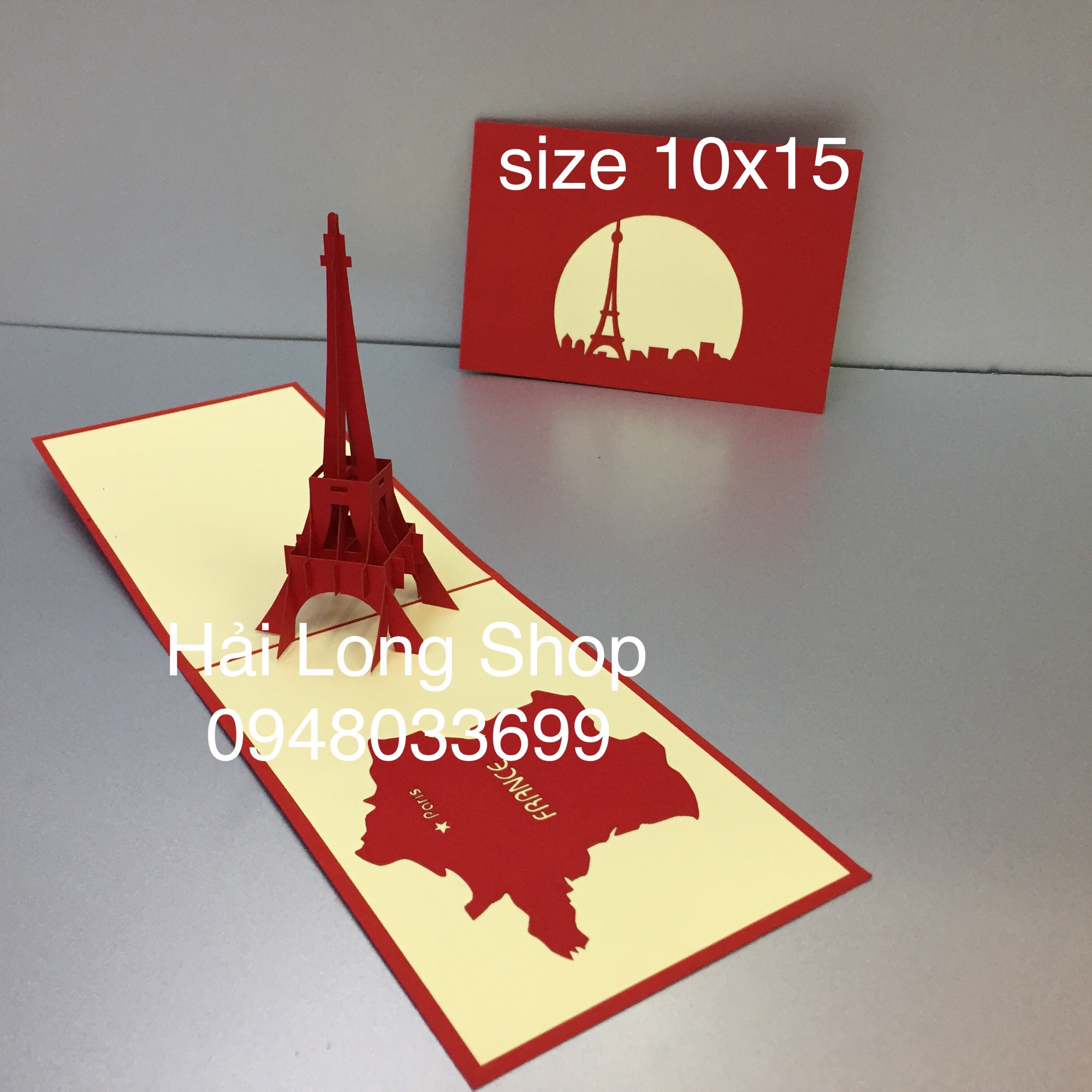 Tháp eiffel - pháp - france - thiệp 3d