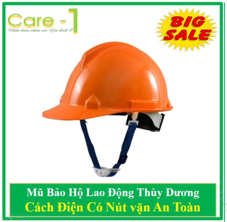 Mũ Bảo Hộ Thùy Dương Cách Điện 3kv Có Nút Vặn An Toàn - Tặng 02 khẩu Trang 3M Cao Cap