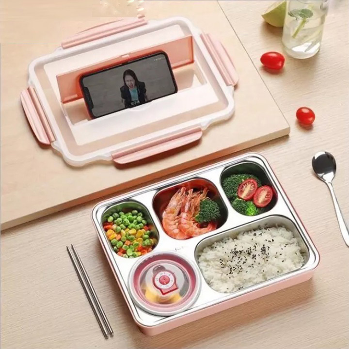 Hộp Đựng Cơm Văn Phòng 5 Ngăn Ruột Bằng Inox 304 Cao Cấp
