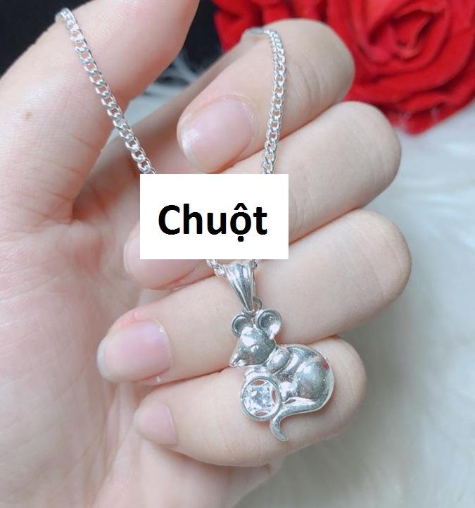 Mặt dây chuyền bạc 12 con giáp kim tiền (không dây)