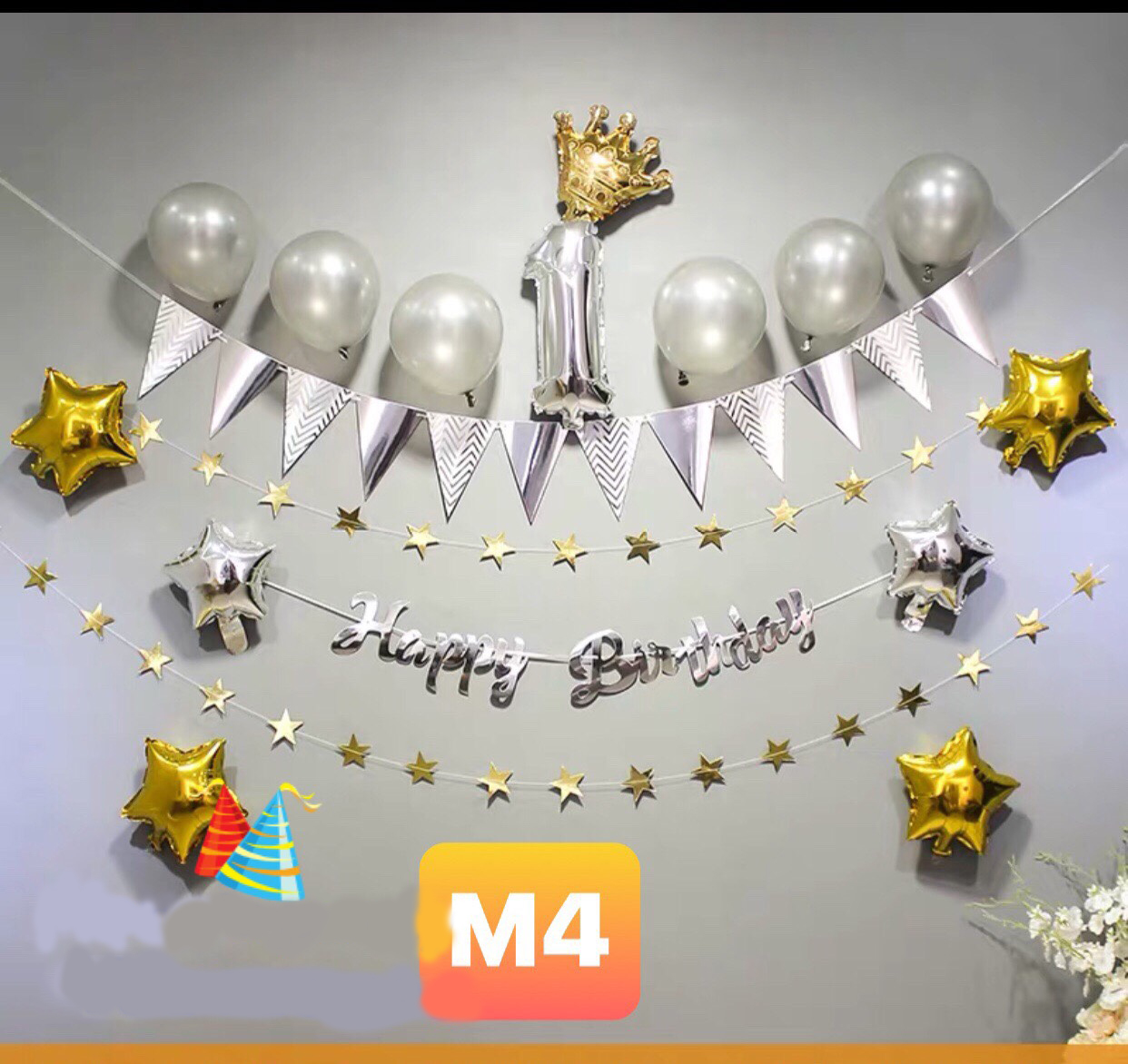 [HCM]set trang trí sinh nhật ép kim