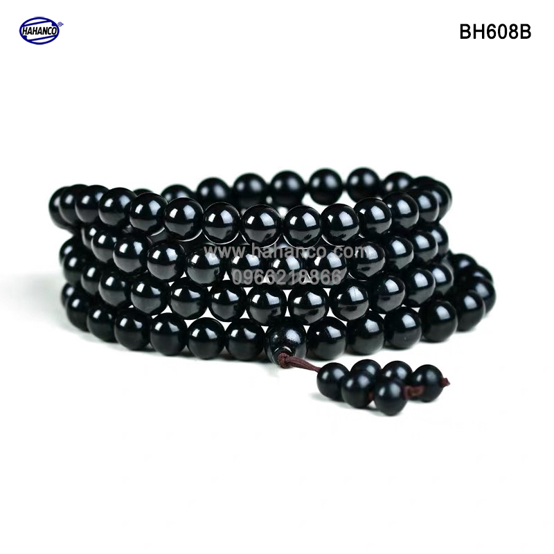 Chuỗi vòng đeo tay sừng Trâu Đen 108 hạt/8mm Đem lại May Mắn -Tài Lộc (BH608B)