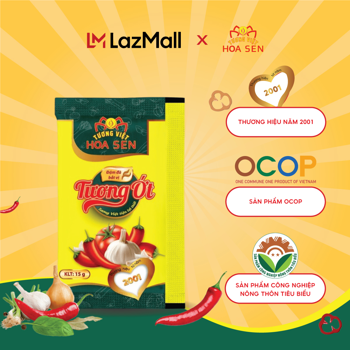 Tương Ớt Gói 15g MM/100 gói