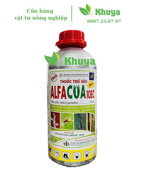 Thuốc trừ sâu alfacua 10ec 1 lít nhôm rệp sáp - sâu - bọ xít muỗi
