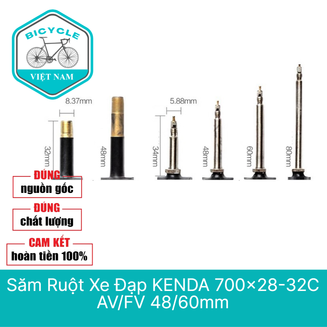 Săm Ruột Xe Đạp Kenda 700x28-32C AV/FV 48/60mm – Cao Su Tổng Hợp Bền Bỉ – Chính Hãng
