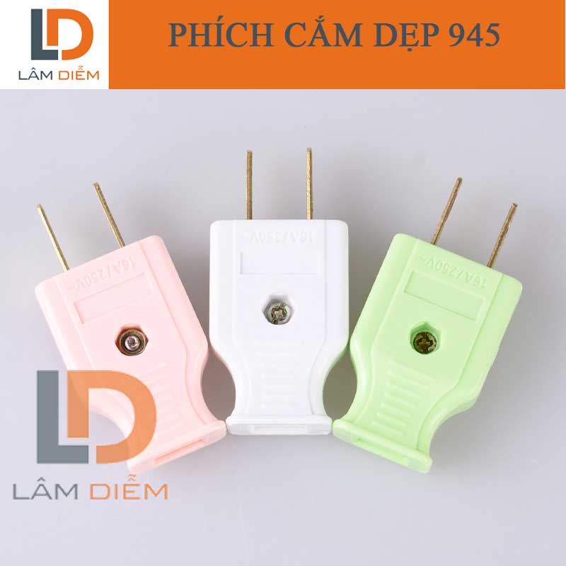 Phích cắm 10A 250V chân dẹp 945