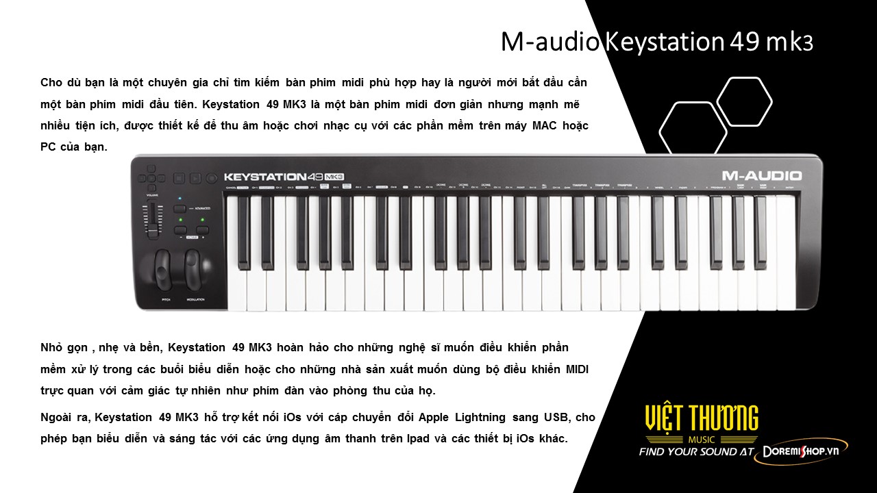 Bàn phím midi controller M-Audio Keystation 49 mk3