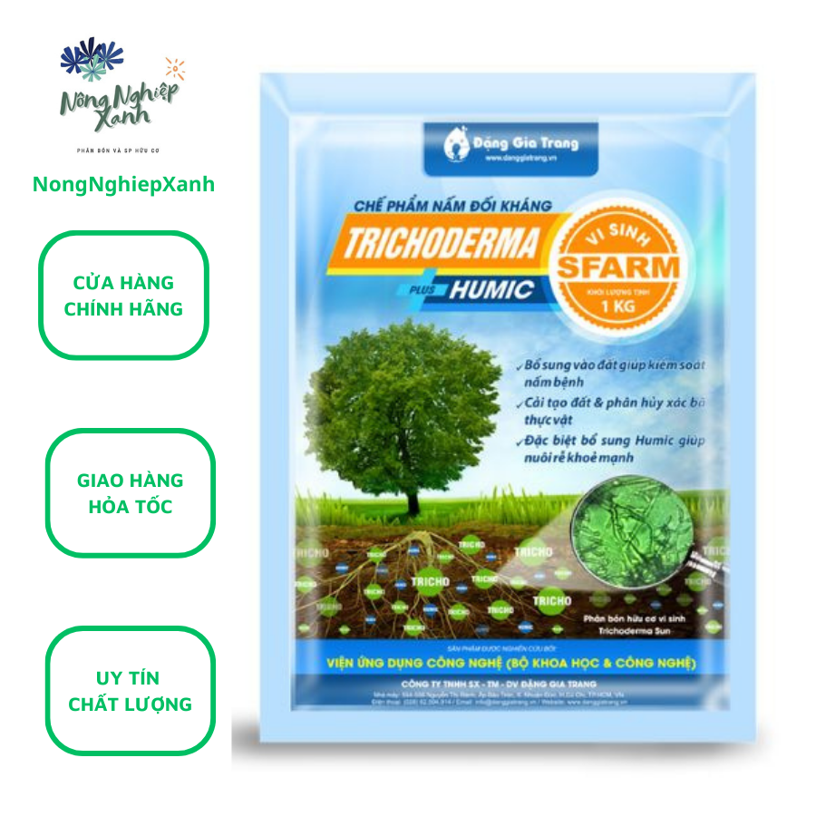 Trichoderma plus chế phẩm nấm đối kháng vi sinh Sfarm 1kg