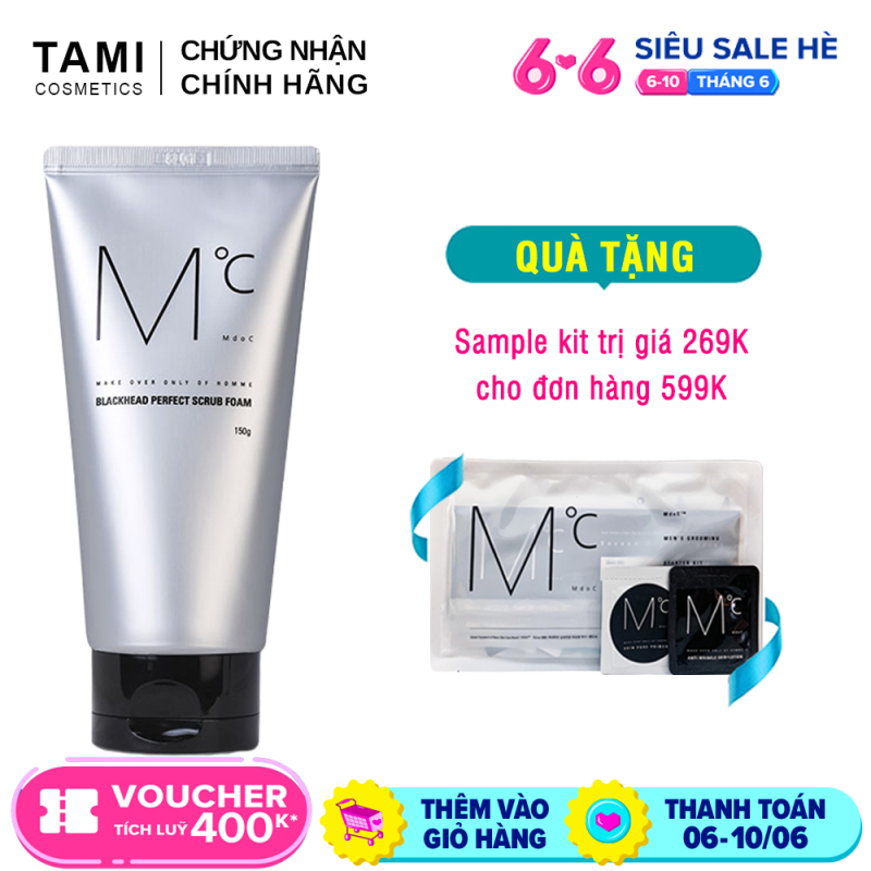 Sữa rửa mặt nam sạch mụn đầu đen MdoC Blackhead Perfect Scrub Foam 150g TM-MRM02 giá rẻ