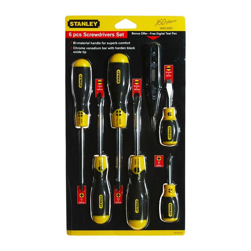 Bộ tua vít 6 chi tiết Stanley 92-2 (Vàng phối đen)