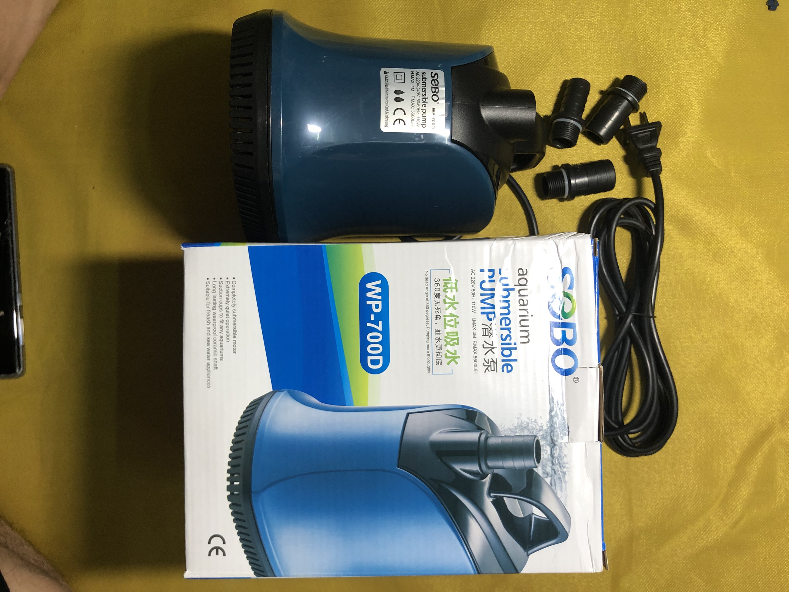 Bơm Hút Đáy 360 Độ Sobo WP-700D (110W - 5500L/H - 4M) - Bơm Chìm Hút Cặn Cho Bể Cá