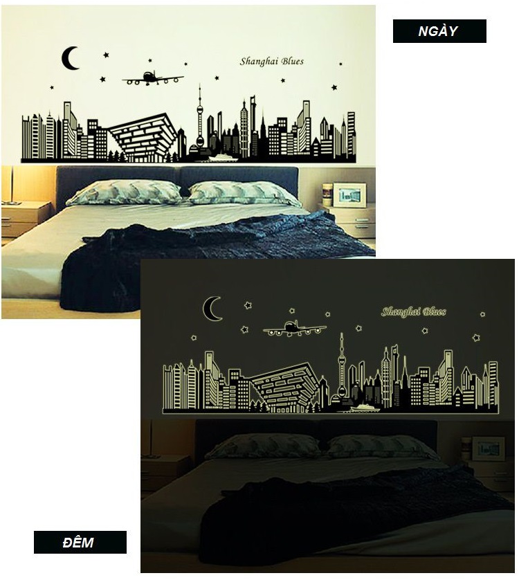 [HCM]Decal dán tường Dạ quang Thượng Hải DDQ012 (60 x 170 cm)