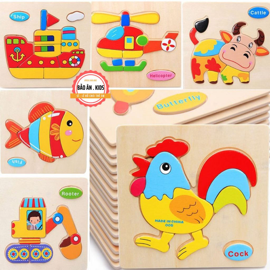 ĐỒ CHƠI GỖ - TRANH GHÉP GỖ TRANH 3D CHO BÉ