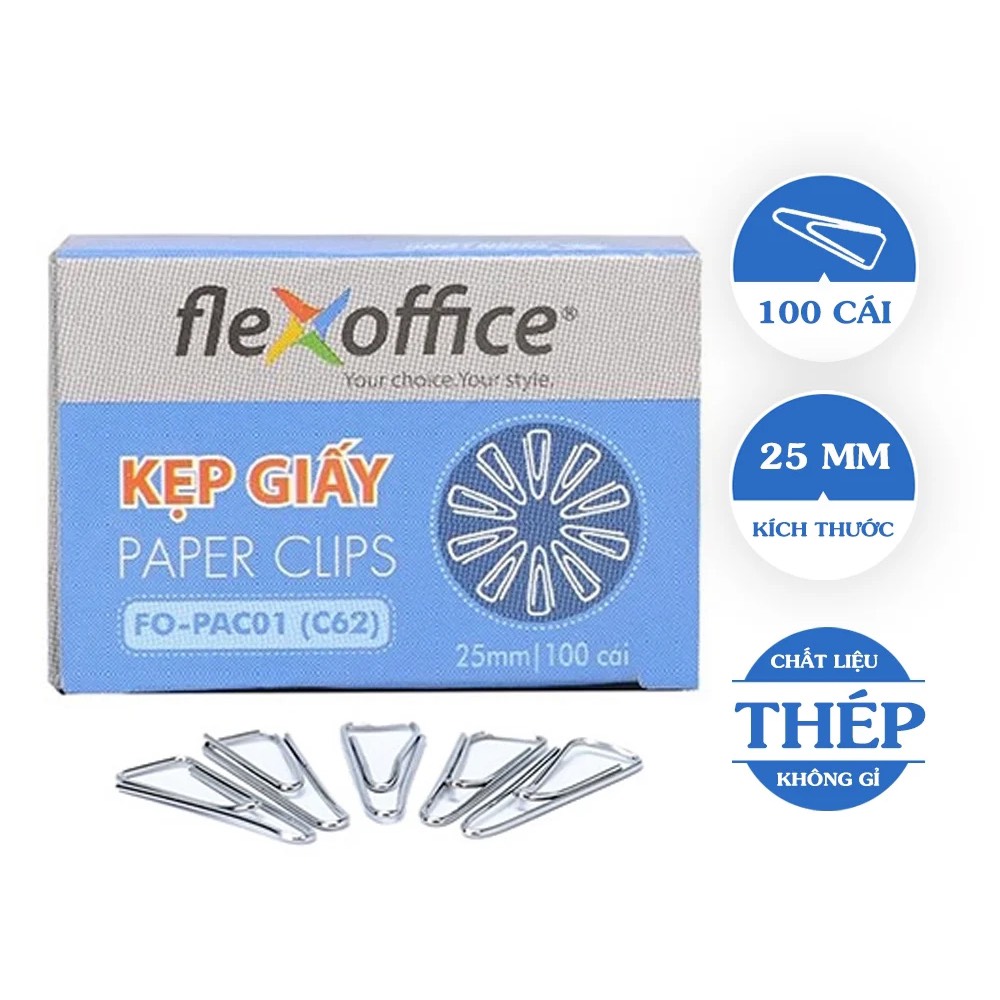 Kẹp giấy Flexoffice FO-PAC01 ( 25mm)