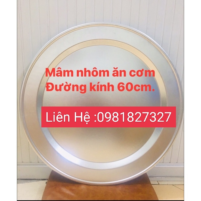 Mâm nhôm ăn cơm ĐK 62 màu trắng