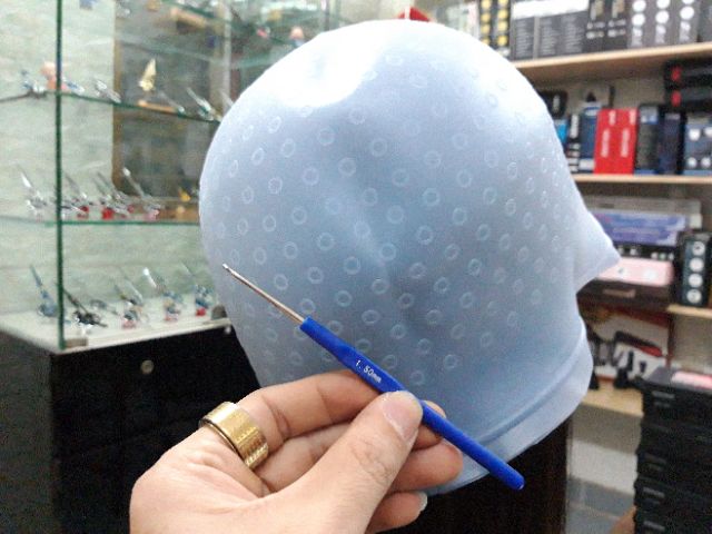 Nón móc light vải,sillicon nhỏ gọn dùng nhuộm tóc