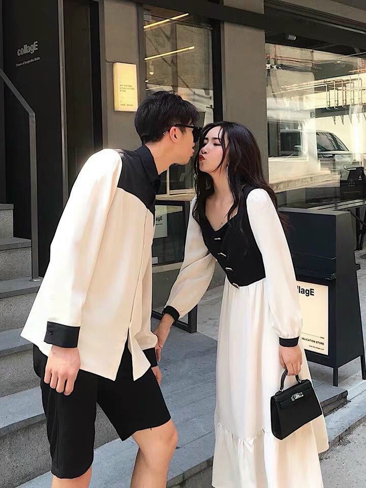 [HCM]ĐỒ ĐÔI NAM NỮ THỜI TRANG GỒM SƠ MI NAM VÀ ĐẦM NỮ