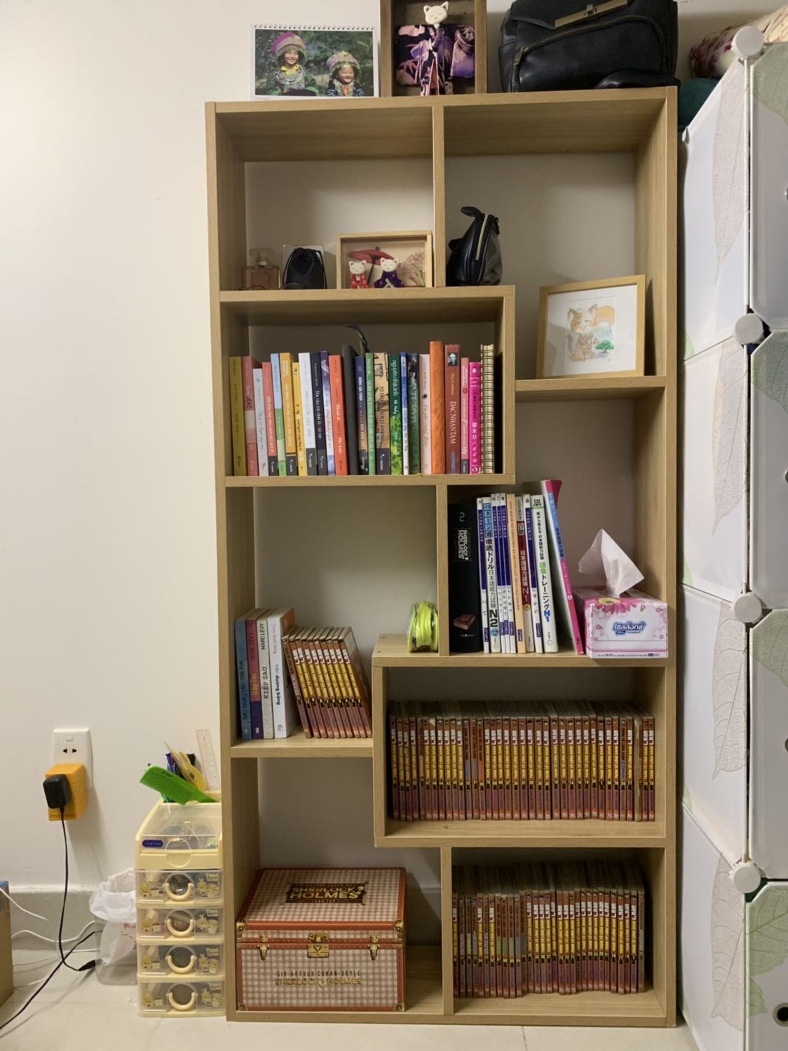 Kệ Sách Để Sàn Gỗ MDF, Kệ Gỗ Decor Phòng Đa Năng