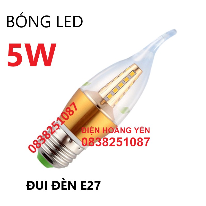 Bóng Đèn Led Nến (Quả Nhót) Dùng cho Đèn Chùm Đuôi E14, E27