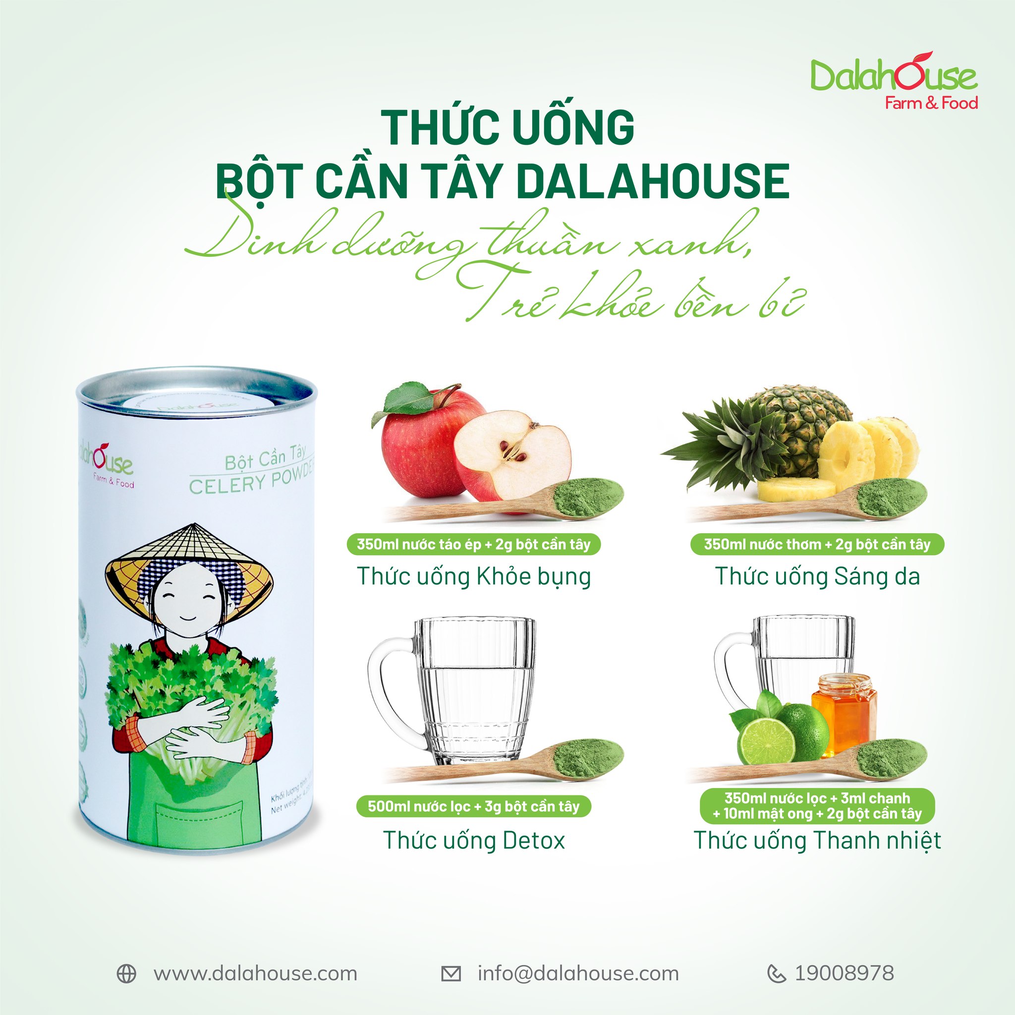 Bột cần tây sấy lạnh Dalahouse hộp 120g