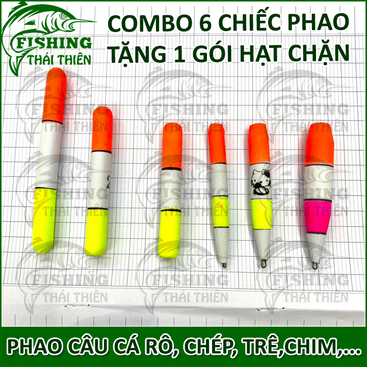 [HCM]Combo 6 phao câu cá bằng mút dùng câu cá rô cá chép cá trê