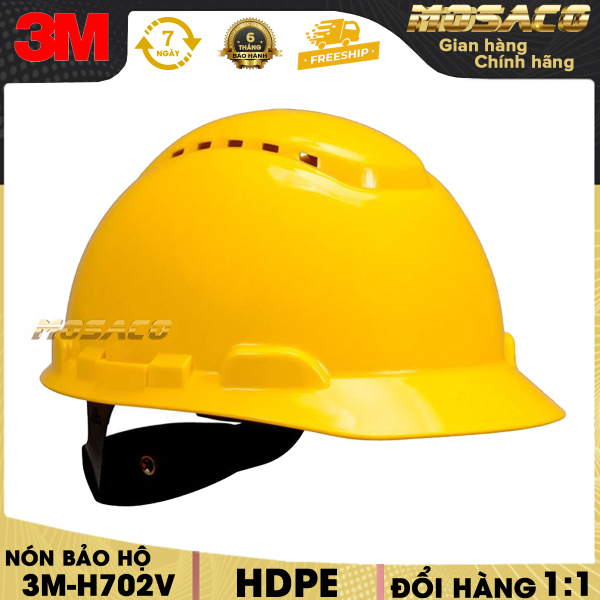 Bảng giá Nón bảo hộ lao động 3M H-702V Mũ an toàn với lồng nón 4 chấu, nút vặn nhẹ, có lỗ thông khí chất liệu HDPE tiện lợi dễ sử dụng tuổi thọ cao bảo hành 6 tháng đóng gói cẩn thận- MOSACO