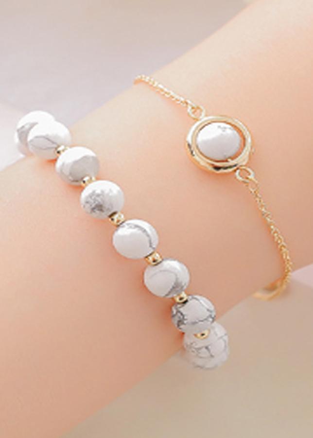 [HCM]Bộ 2 vòng tay đá san hô trắng tự nhiên 8ly HN04