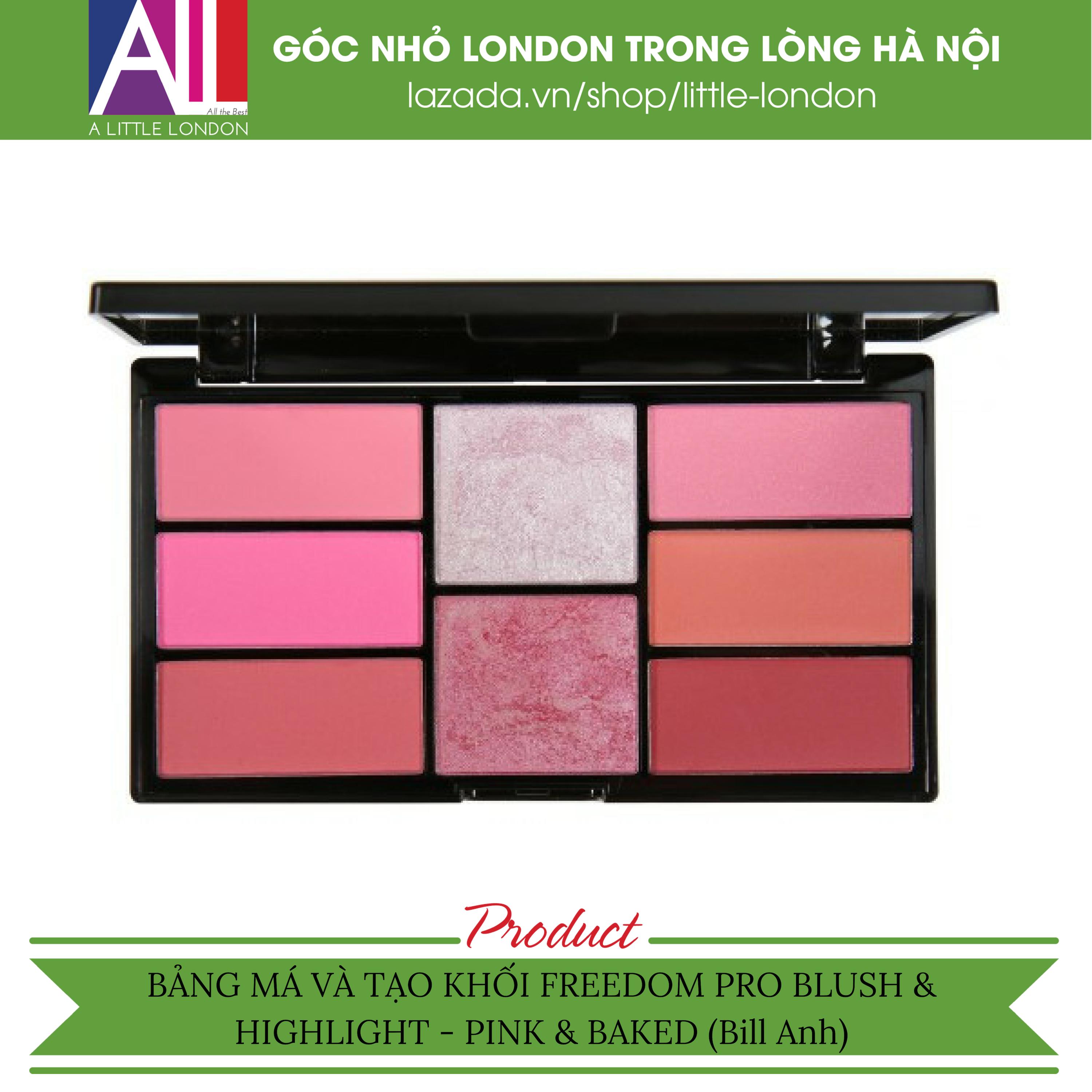 BẢNG MÁ VÀ TẠO KHỐI FREEDOM PRO BLUSH & HIGHLIGHT - PINK & BAKED ( BILL ANH) tốt nhất