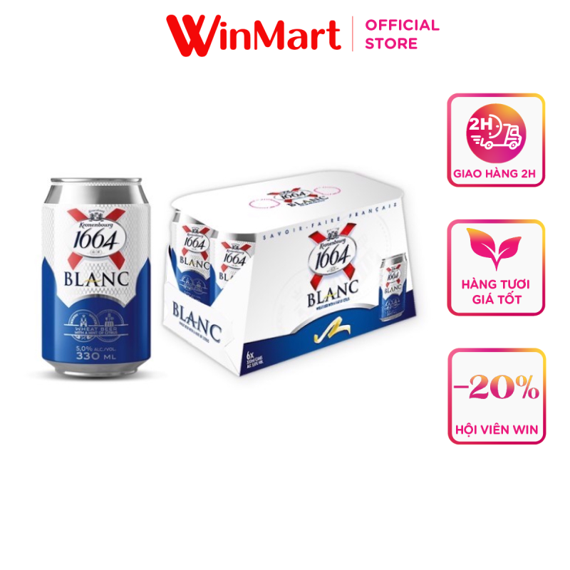 -lốc 6 lon bia blanc 330ml