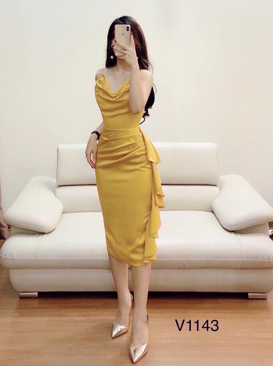 [HCM]ĐẦM XẾP LY CỔ ĐỔ TÔN DÁNG SIÊU QUYẾN RŨ