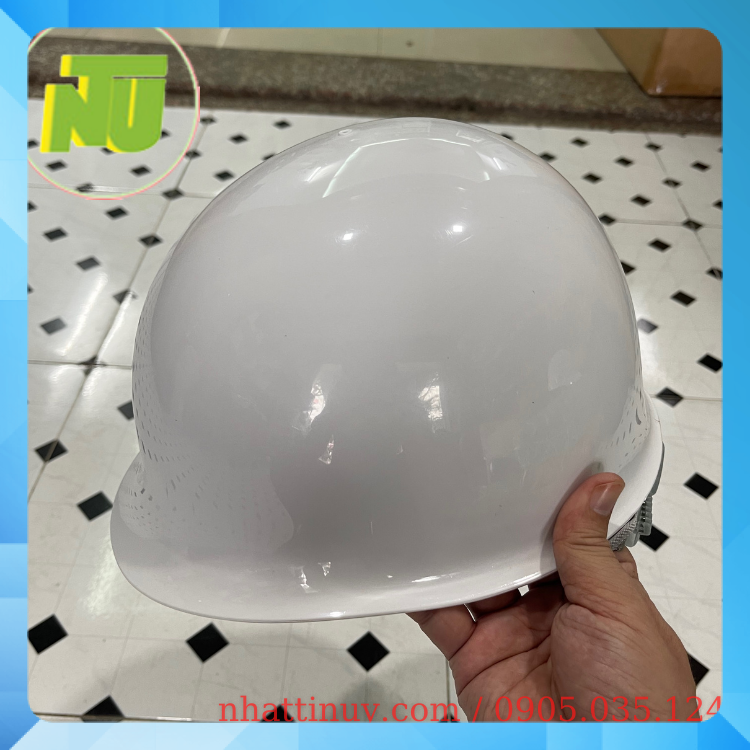 Nón bảo hộ kiểu Nhật màu trắng - dạng bấm dễ dùng