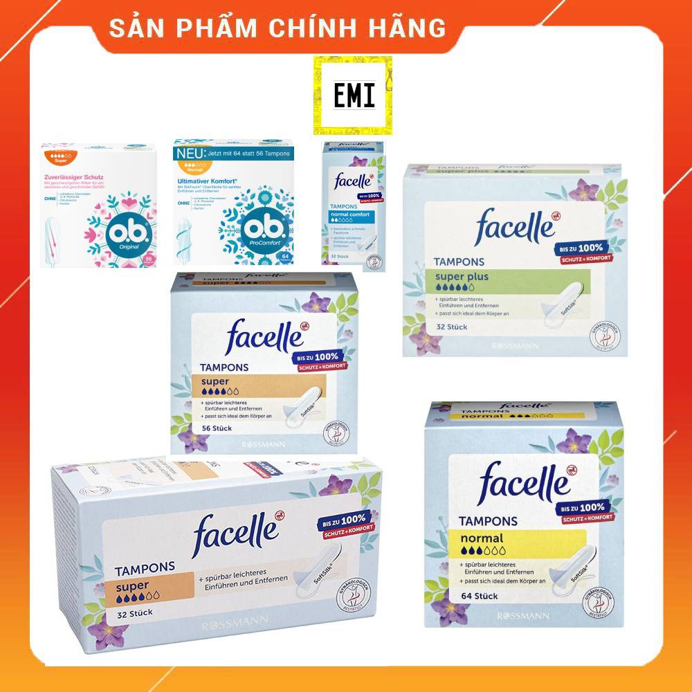 BĂNG VỆ SINH DẠNG NÚT – TAMPON OB, FACELLE –HÀNG ĐỨC