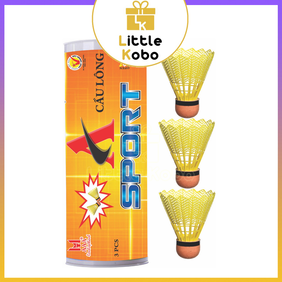 Ống cầu lông 3 trái aaa liên hiệp thành cầu lông nhựa lông vịt hàng chuẩn đẹp thích hợp luyện tập thể thao